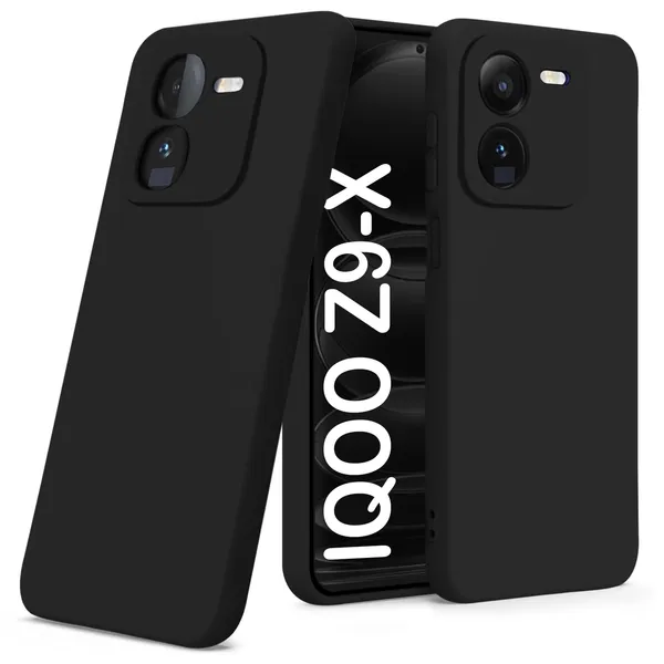 TRUEUPGRADE_Compatible_with_iQOO_Z9x_5G_Back_Cover_Case,_Liquid_Silicone_Cover,_Full_Body_Protective_Cover,_Shockproof,_Anti-Scratch_Soft_Microfiber_Lining_-_Black