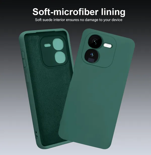 TRUEUPGRADE_Compatible_with_iQOO_Z9x_5G_Back_Cover_Case,_Liquid_Silicone_Cover,_Full_Body_Protective_Cover,_Shockproof,_Anti-Scratch_Soft_Microfiber_Lining_-_Green