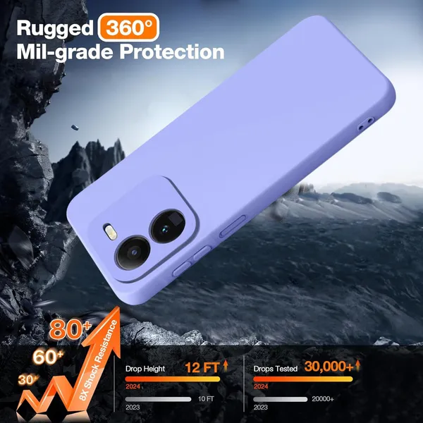 TRUEUPGRADE_Compatible_with_iQOO_Z9x_5G_Back_Cover_Case,_Liquid_Silicone_Cover,_Full_Body_Protective_Cover,_Shockproof,_Anti-Scratch_Soft_Microfiber_Lining_-_Purple