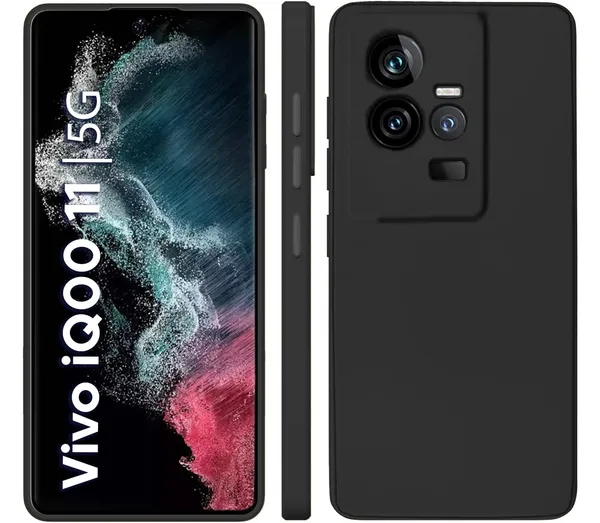 Iqoo_11_5G_Black_Silicone_Protective_Back_Case_Cover