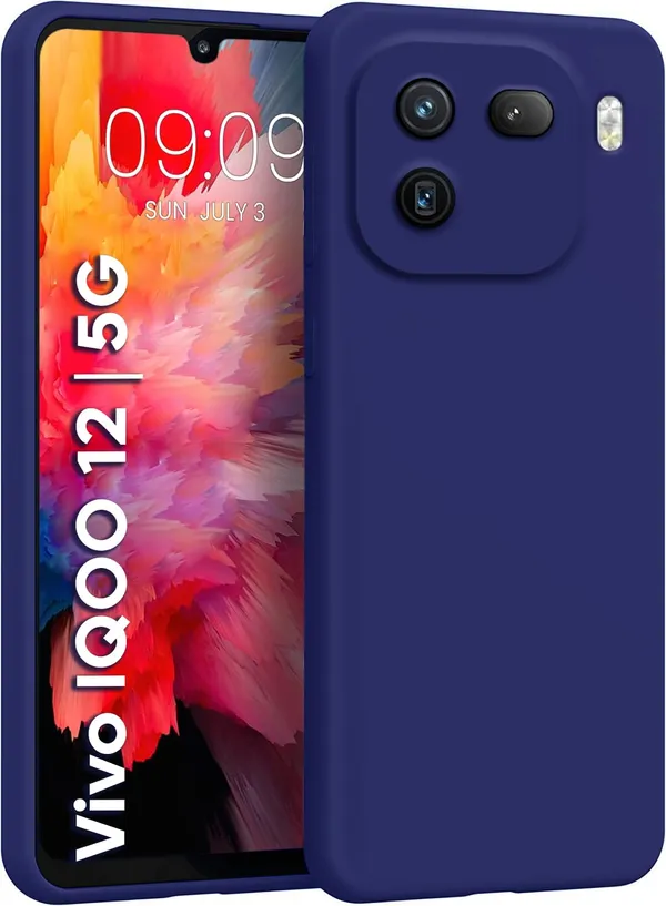 Iqoo_12_5G_Blue_Silicone_Protective_Back_Case_Cover