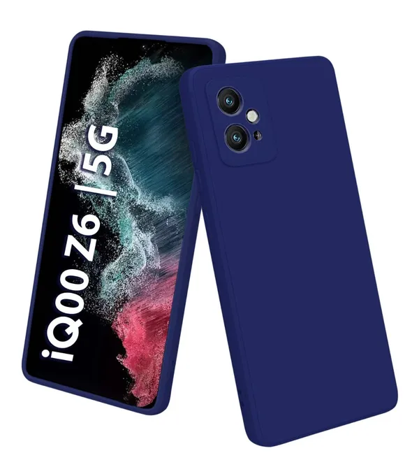 Iqoo_Z6_5G_Blue_Silicone_Protective_Back_Case_Cover