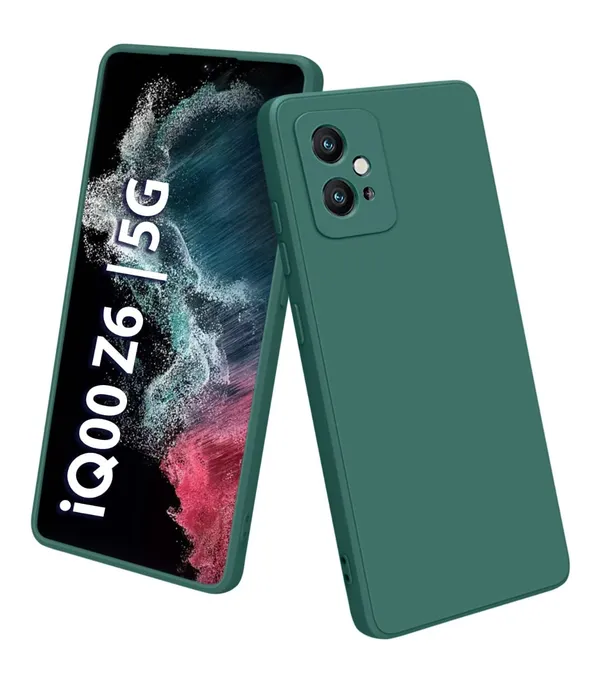 Iqoo_Z6_5G_|_Vivo_T1_5G_|_Vivo_Y75_5G_Green_Silicone_Protective_Back_Case_Cover