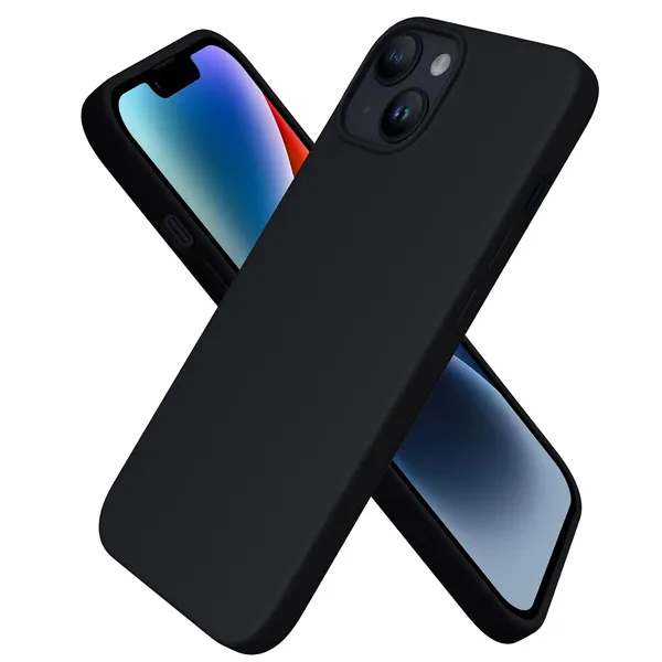 Iphone_14_Plus_Case_Black_Silicone_Protective_Back_Case_Cover