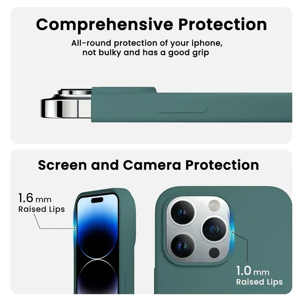 Iphone_14_Pro_Pine_Green_Silicone_Protective_Back_Case_Cover