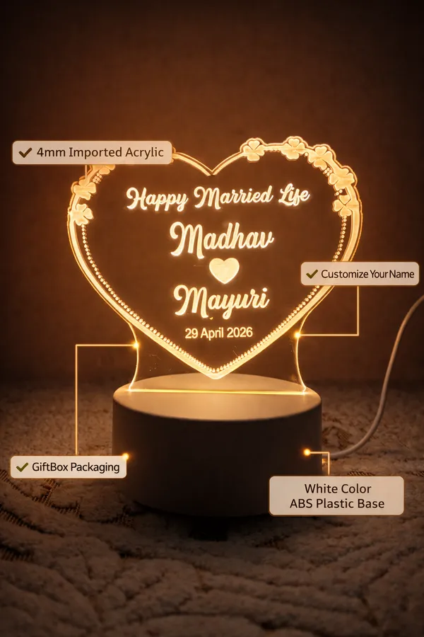 Personalized_Led_Acrylic_Heart_Shape_Lamp_Custom_Name_For_Wedding_Gift,_Happy_Married_Life,_Night_Light_Imported_Acrylic_White_Abs_Base_Gift_Box_Packaging