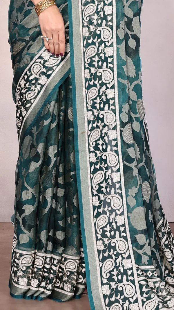 Teal_Moss_Brasso_Floral_Printed_Brasso_Border_Saree_For_Women_&_Girls