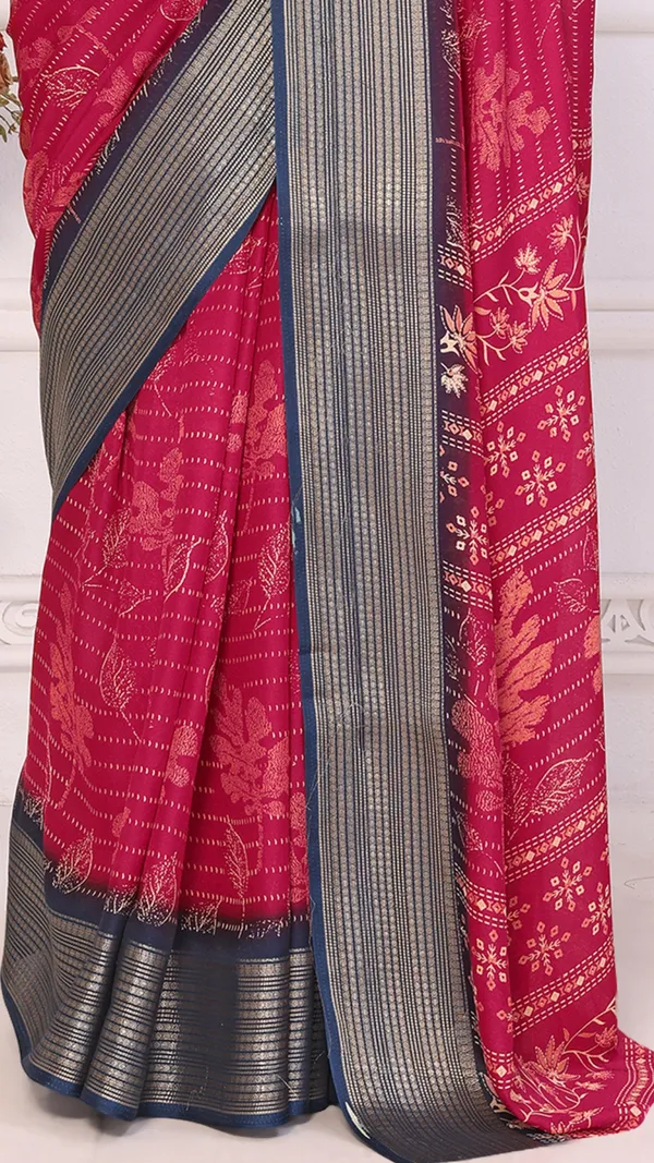 Pink_Marshmello_Zari_Patta_Padding_Floral_Printed_Saree_For_Women_&_Girls