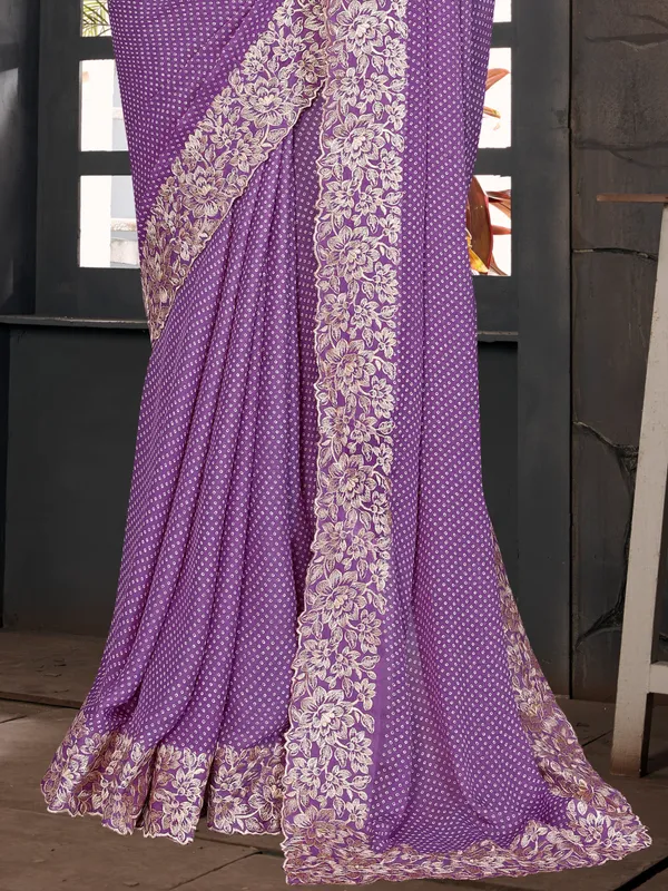 Dull_Moss_GeorGette_Floral_Thread_Work_Saree_For_Women_&_Girls