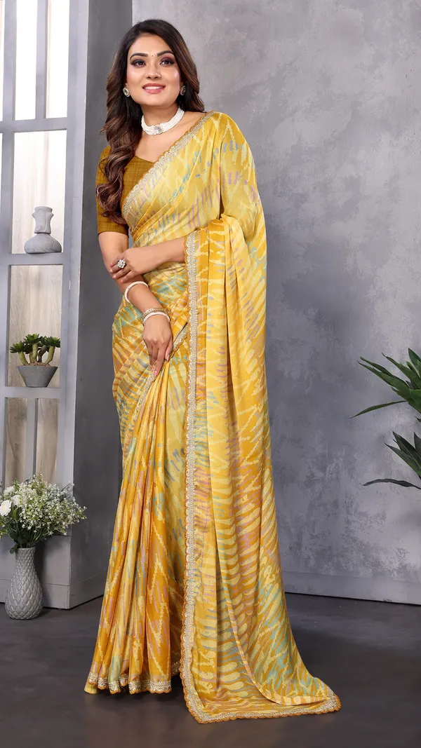Mustard_Masakali_Geometric_Printed_Coding_Work_Saree_For_Women_&_Girls