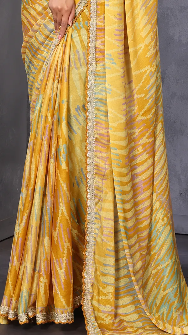 Mustard_Masakali_Geometric_Printed_Coding_Work_Saree_For_Women_&_Girls
