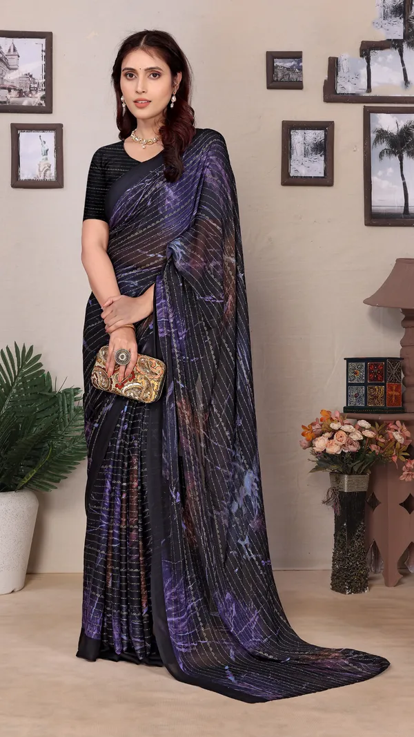 Black_Georgette_Jari_Printed_Padding_saree_For_Women_&_Girls