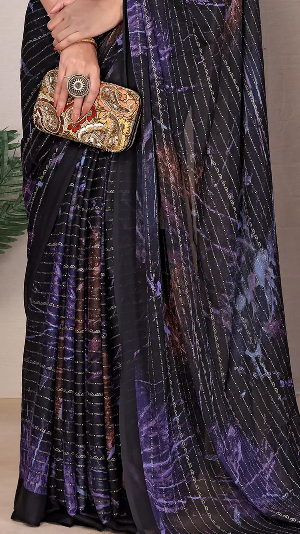 Black_Georgette_Jari_Printed_Padding_saree_For_Women_&_Girls
