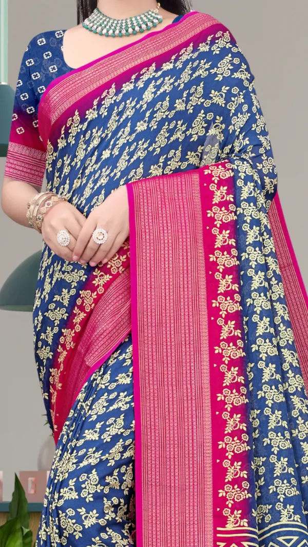Navy_Blue_Dull_Moss_Jari_Border_Small_Floral_Printed_saree_For_Women_&_Girls
