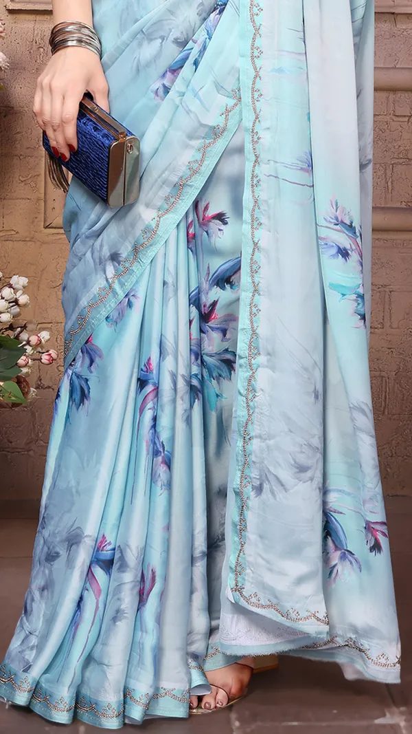 Teal_Satin_Georgette_Digital_Floral_Printed_Jharkan_Siroski_Work_Saree_For_Women_&_Girls