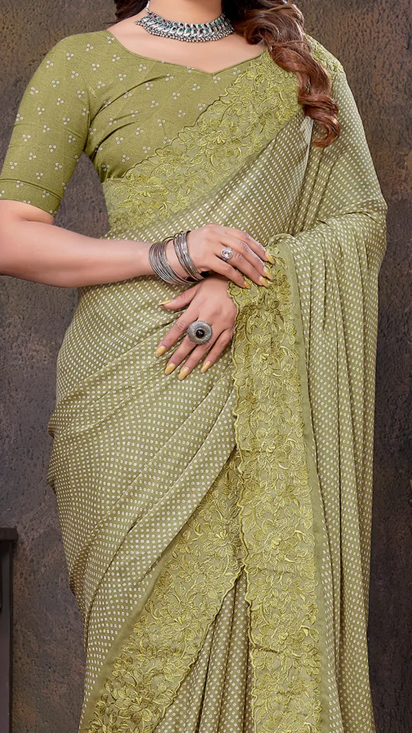 Mahendi_Green_Dull_Moss_Graphic_Dot_Printed_Thread_Embroidered_work_Pallu_saree_For_Women_&_Girls