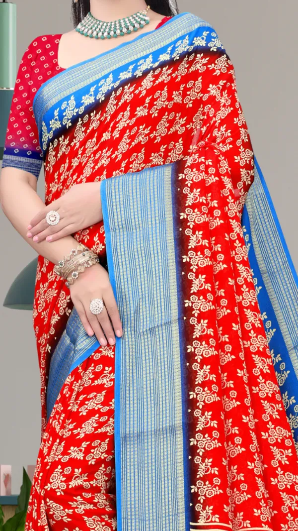 Red_Dull_Moss_Jari_Border_Small_Floral_Printed_saree_For_Women_&_Girls