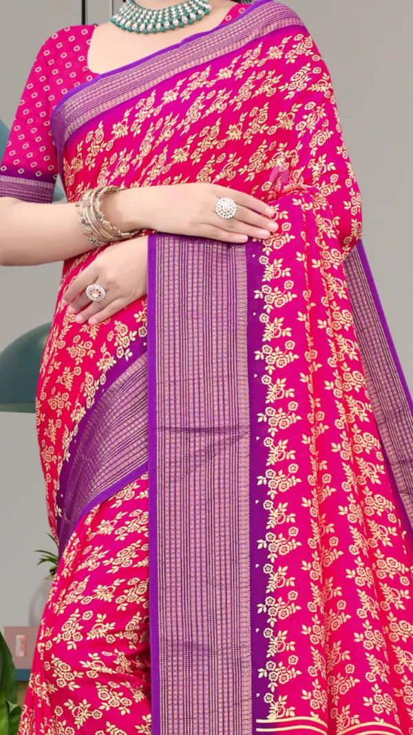 Pink_Dull_Moss_Jari_Border_Small_Floral_Printed_saree_For_Women_&_Girls