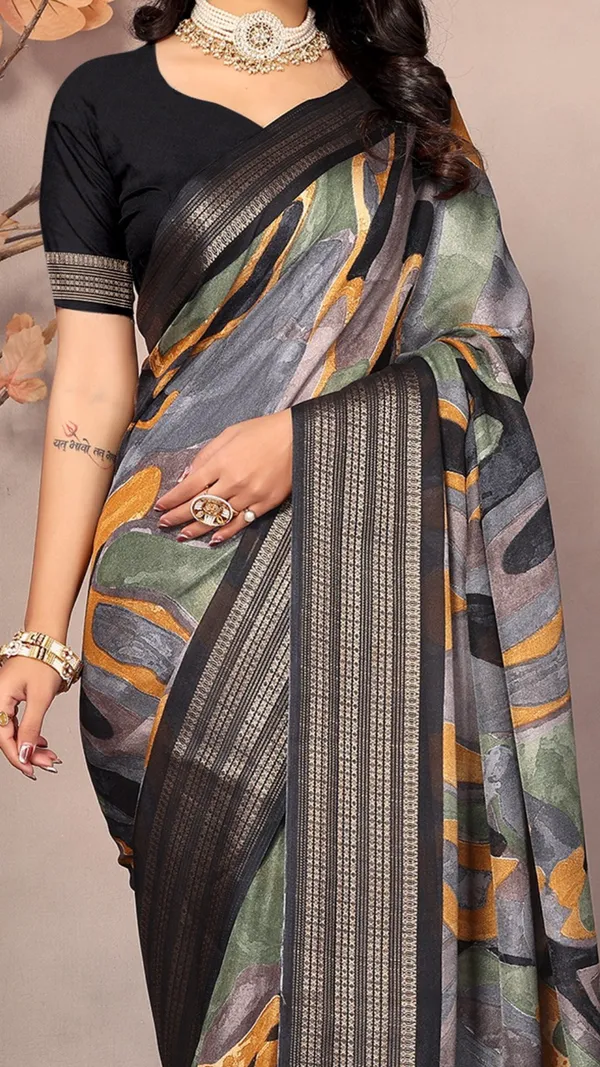 Black_Dull_Moss_Jari_Border_Geometric_Printed_saree_For_Women_&_Girls