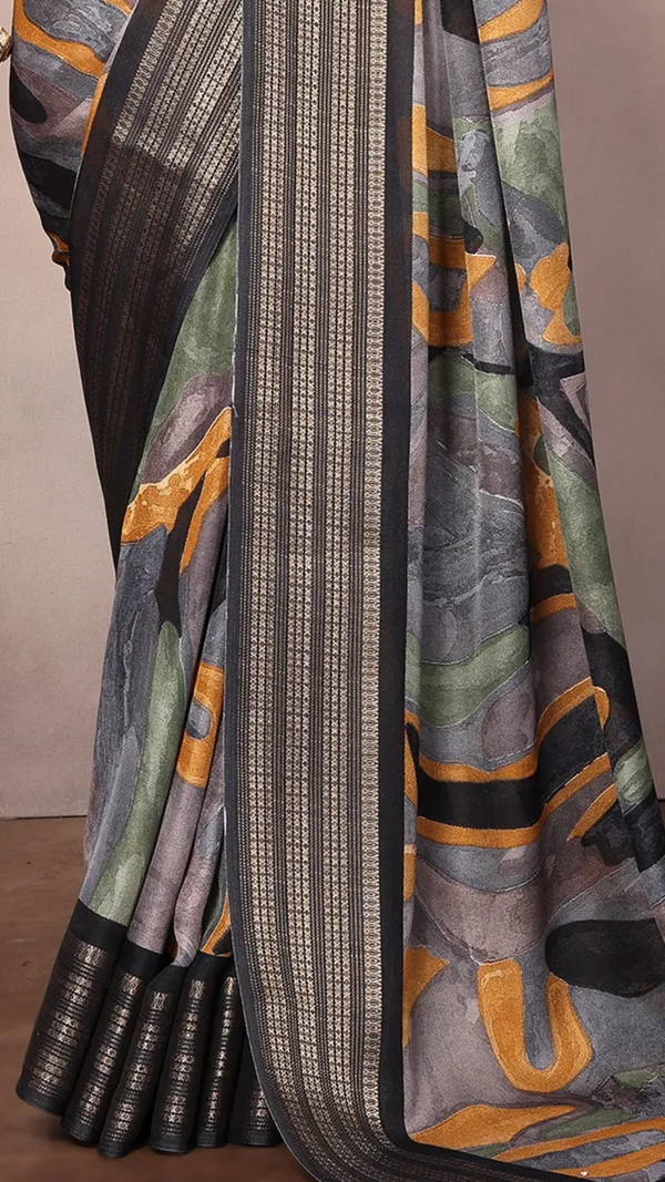 Black_Dull_Moss_Jari_Border_Geometric_Printed_saree_For_Women_&_Girls