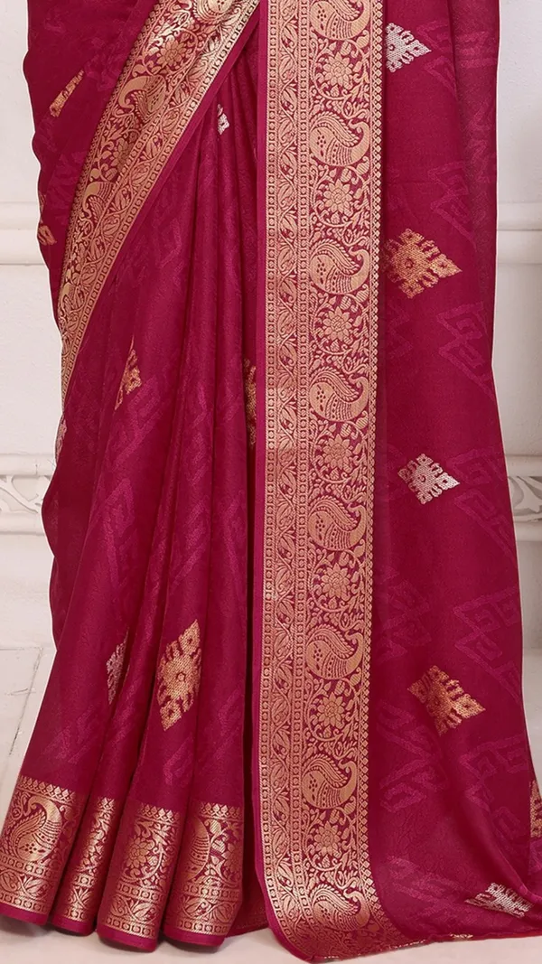 Red_Printed_Saree_for_Women_|_Marshmello_Jacquard_Border_Padding_Saree