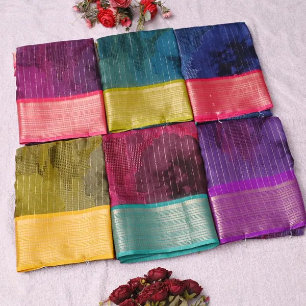 Maroon_Pink_Dull_Moss_Jari_Border_Padding_Big_Floral_Printed_saree_For_Women_&_Girls
