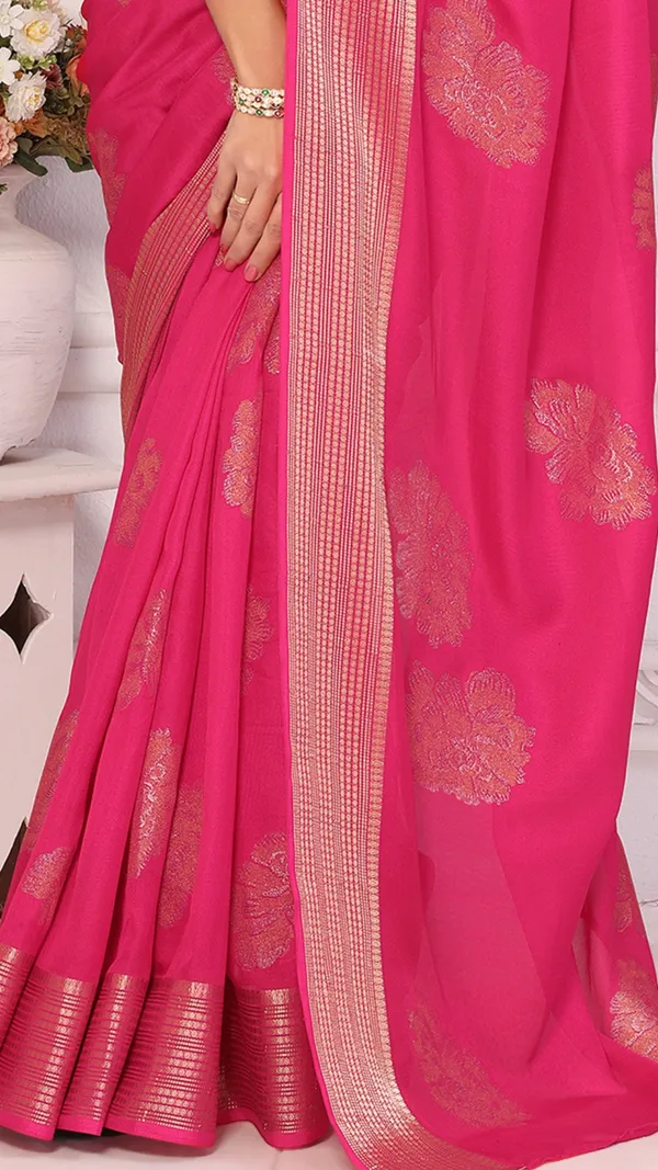 Pink_Marshmello_Zari_Patta_Padding_Floral_Printed_Saree_For_Women_&_Girls
