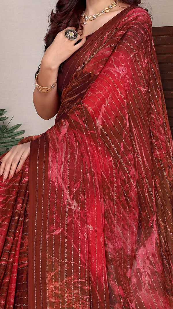 Red_Georgette_Jari_Printed_Padding_saree_For_Women_&_Girls