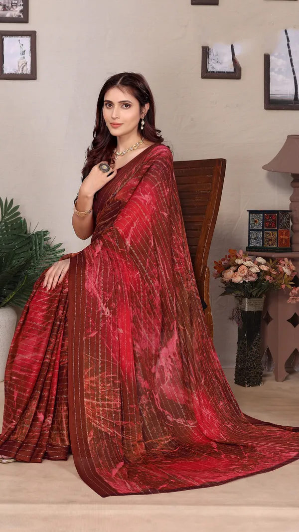 Red_Georgette_Jari_Printed_Padding_saree_For_Women_&_Girls