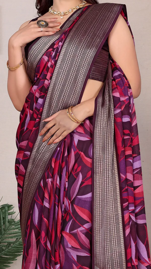 Maroon_Dull_Moss_Jari_Border_Padding_Big_Leaf_Printed_saree_For_Women_&_Girls