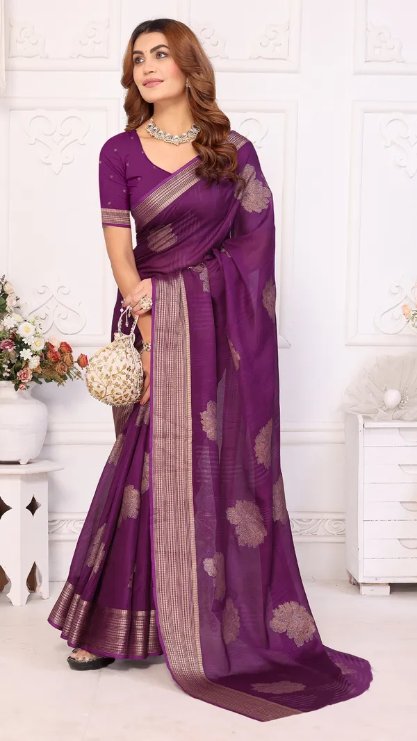 Dark_Voilet_Marshmello_Zari_Patta_Padding_Floral_Printed_Saree_For_Women_&_Girls