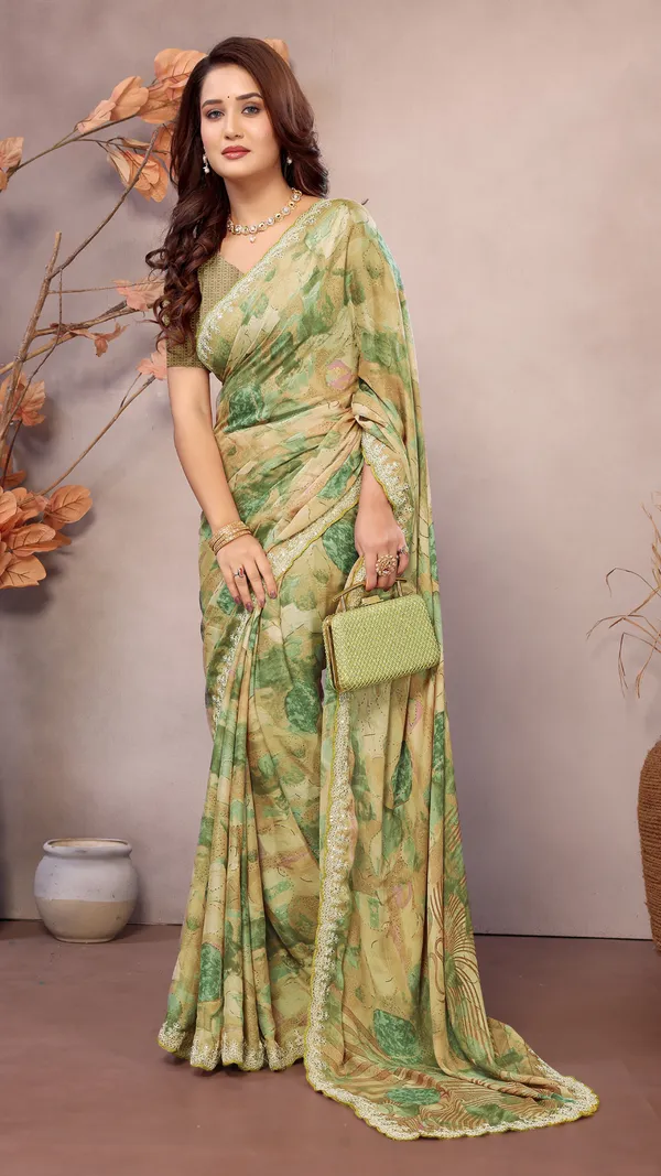Mustard_Green_Georgette_Geometric_Printed_Coding_Work_saree_For_Women_&_Girls
