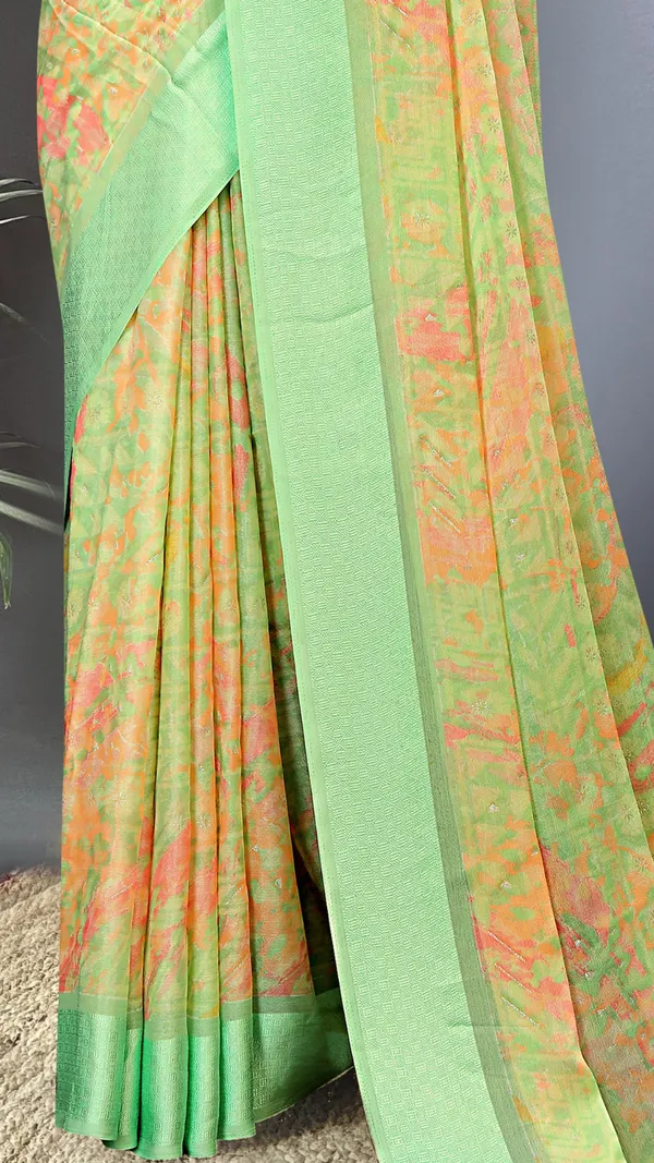 Light_Green_Dull_Moss_Satin_Pattern_Border_Padding_Geometric_Printed_Saree_For_Women_&_Girls