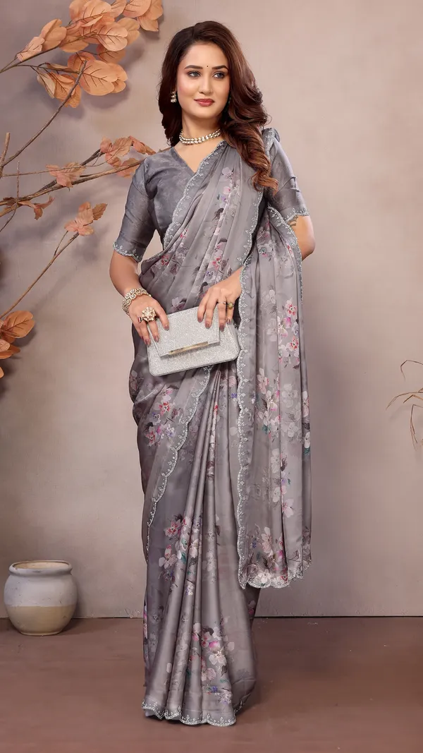 Grey_Satin_Georgette_Digital_Floral_Printed_Jharkan_Border_Saree_For_Women_&_Girls
