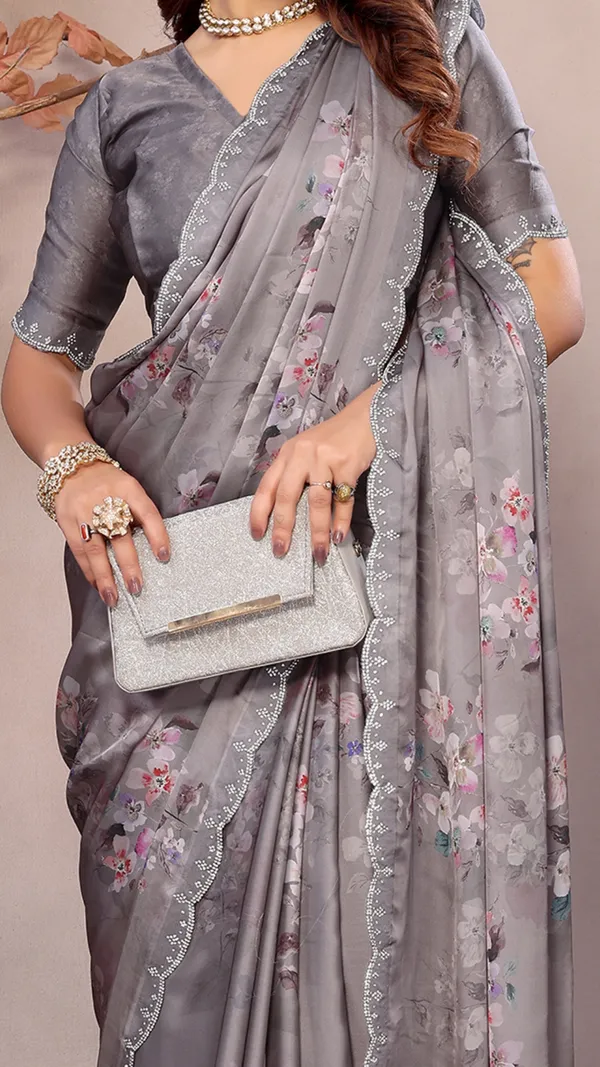 Grey_Satin_Georgette_Digital_Floral_Printed_Jharkan_Border_Saree_For_Women_&_Girls