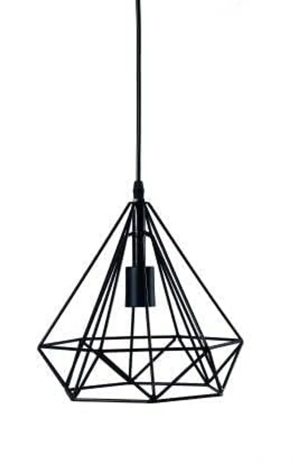 Black_Decorative_Hanging_Lamp_Pendant_Lamp_Ceiling_Light_To_Decor_Home_Living_Room_Bedroom_Office_Dining_Cafe_Restaurants,_Diamond_Shape,_(With_Bulb)