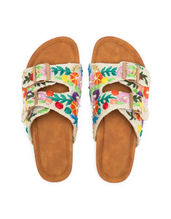 Multicolor_Fabric_And_Foam_Embroidered_Casual_Flat_Slippers_For_Women