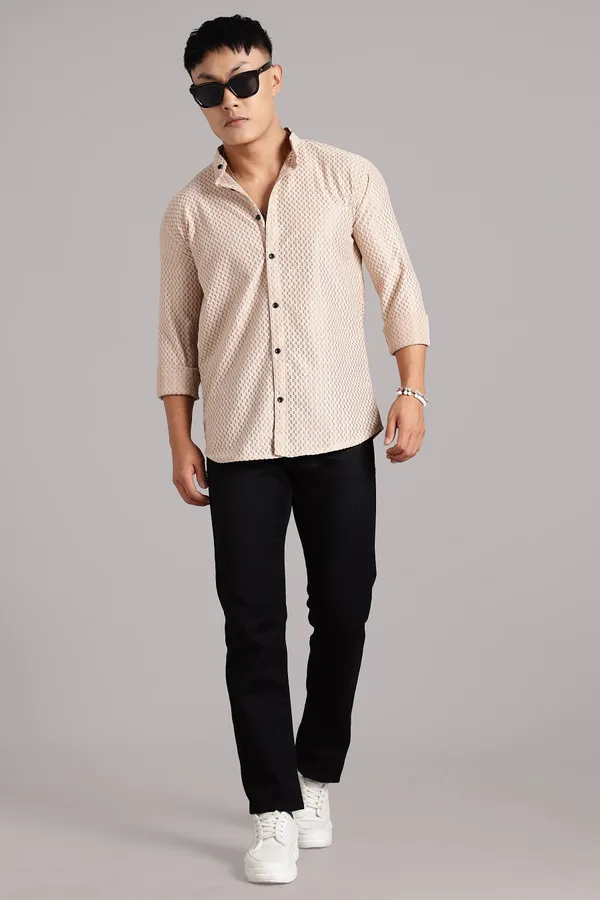 Beige_Premium_Solid_Cotton_Blend_Casual_Shirt_For_Men