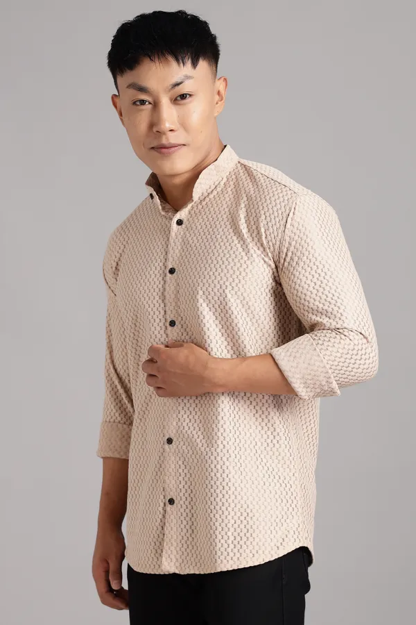 Beige_Premium_Solid_Cotton_Blend_Casual_Shirt_For_Men