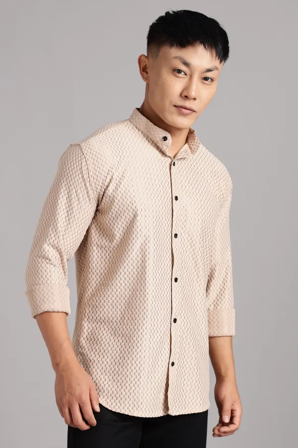 Beige_Premium_Solid_Cotton_Blend_Casual_Shirt_For_Men