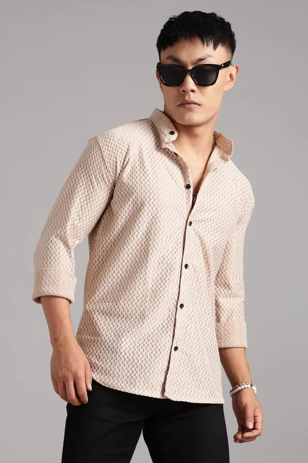 Beige_Premium_Solid_Cotton_Blend_Casual_Shirt_For_Men