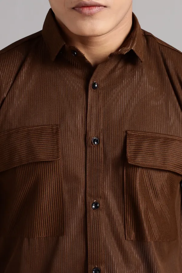 Brown_Premium_Solid_Cotton_Blend_Casual_Shirt_For_Men