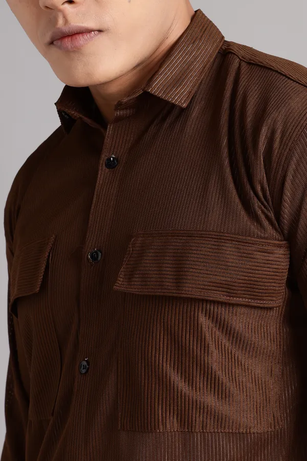 Brown_Premium_Solid_Cotton_Blend_Casual_Shirt_For_Men
