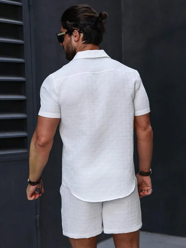 White_Premium_Cotton_Blend_Co-Ords_Set_For_Men