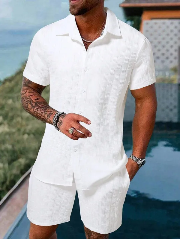 White_Premium_Cotton_Blend_Co-Ords_Set_For_Men