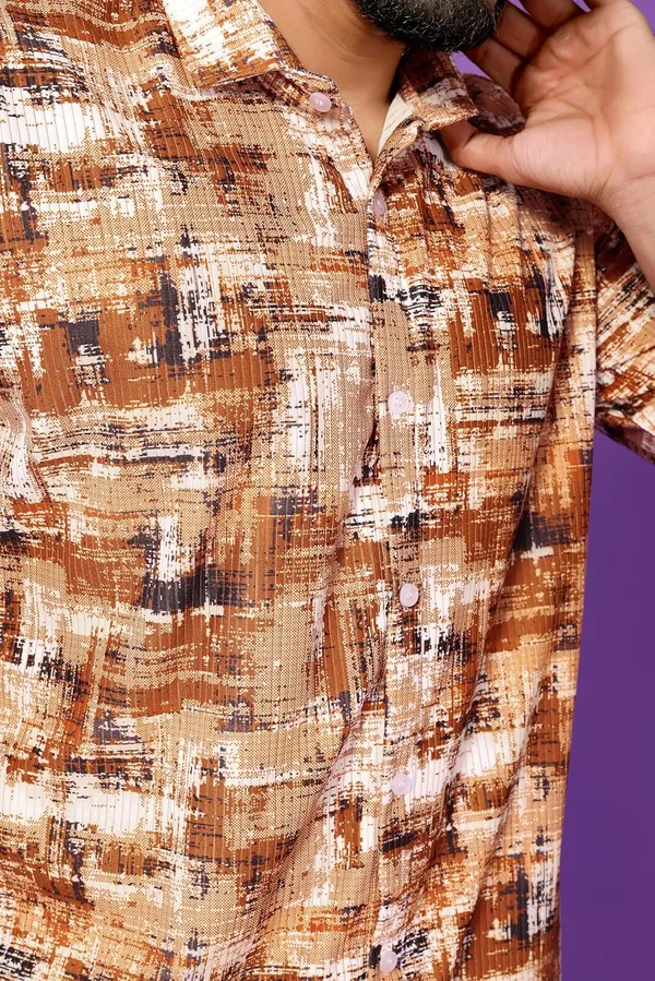 Brown_Premium_Printed_Cotton_Blend_Casual_Shirt_For_Men