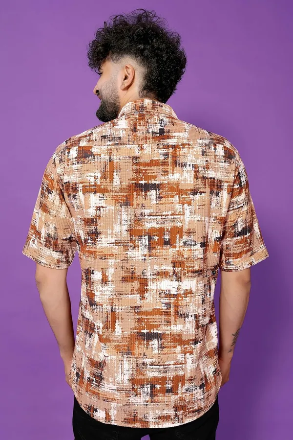 Brown_Premium_Printed_Cotton_Blend_Casual_Shirt_For_Men