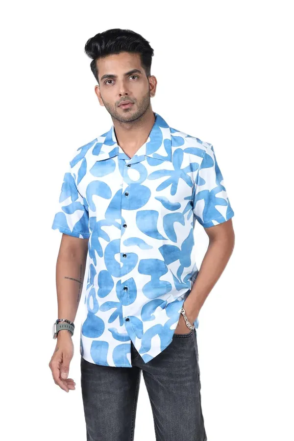 Blue_Premium_Printed_Cotton_Blend_Shirt_For_Men