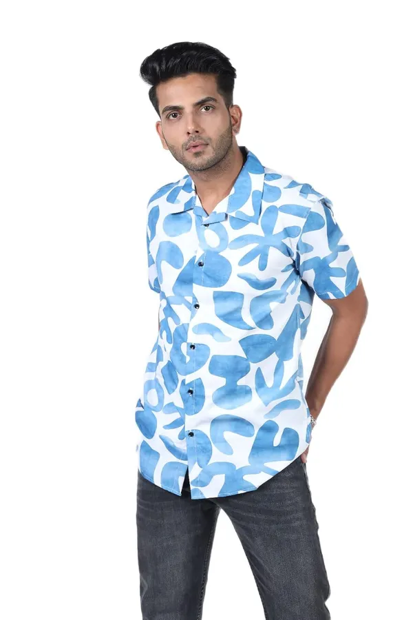 Blue_Premium_Printed_Cotton_Blend_Shirt_For_Men