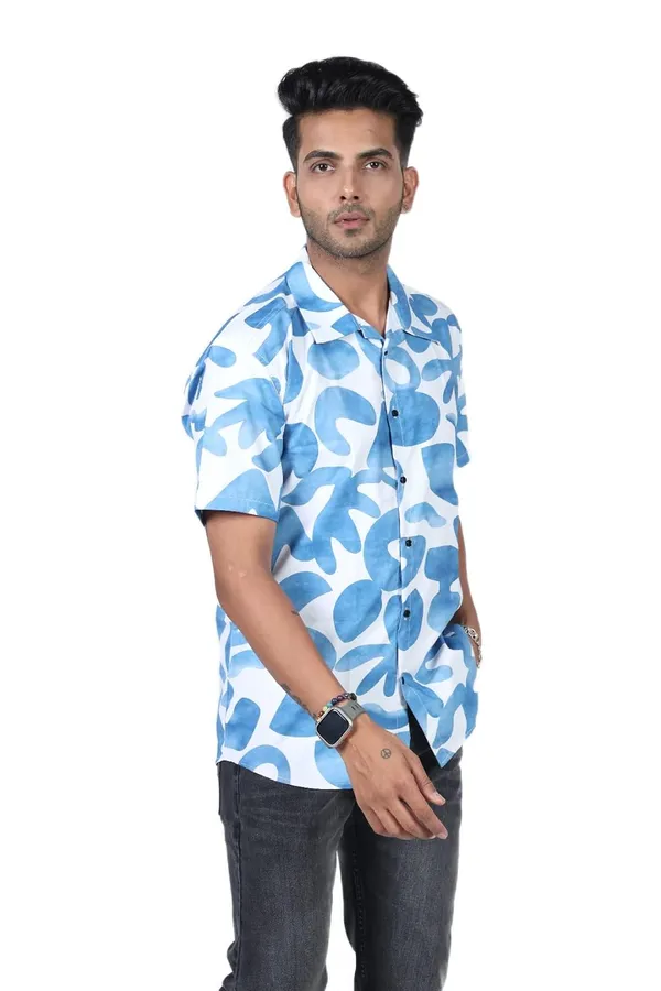 Blue_Premium_Printed_Cotton_Blend_Shirt_For_Men